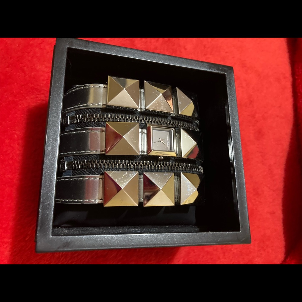 Karl Lagerfeld 3 Bracelet Zip Watch with Studs